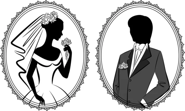 Illustratie van mooie bruid en bruidegom — Stockfoto