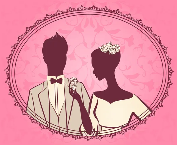 Illusztráció: a gyönyörű menyasszony és a vőlegény — Stock Fotó