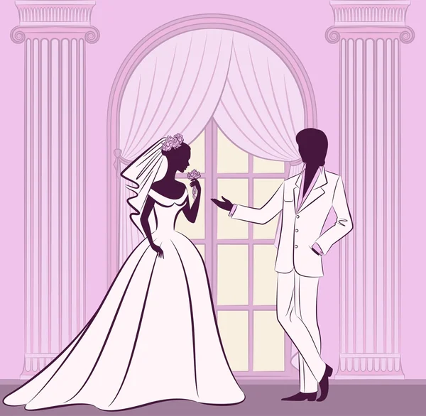 Illustration der schönen Braut und Bräutigam — Stockfoto