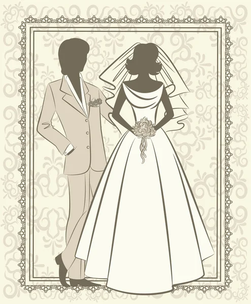 Illustration of beautiful bride and groom — Stock Photo, Image