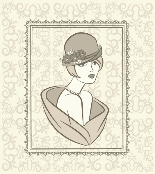 Vintage fashion girl — Stock Photo, Image