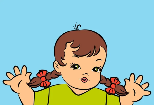 Вінтажний мультфільм маленька дитина — стокове фото
