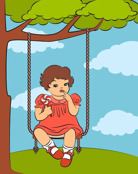 Вінтажний мультфільм маленька дитина — стокове фото