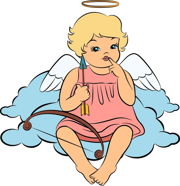 Desenhos animados vintage pequeno anjo — Fotografia de Stock
