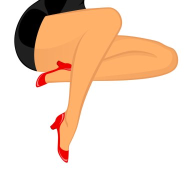 Legs of young woman clipart