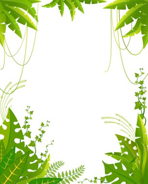 Beautiful background with tropical branches clipart