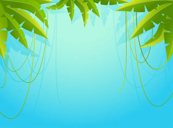 Beautiful background with tropical branches — Stock Vector