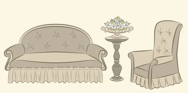 老式家具 — 图库矢量图片