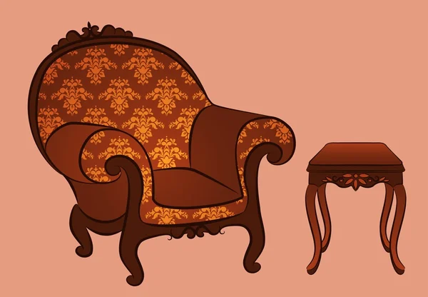 矢量为复古室内的椅子 — 图库矢量图片