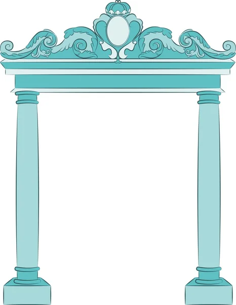 Винтажная арка с занавесом . — стоковый вектор
