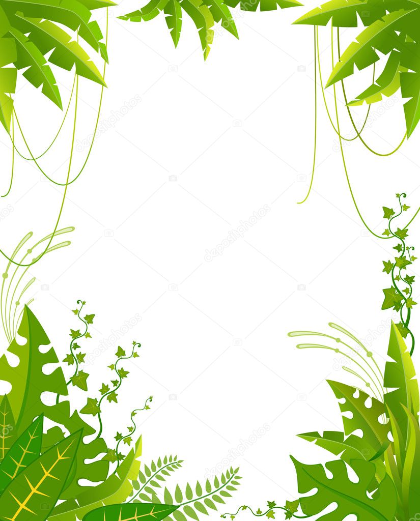 Beautiful background with tropical branches