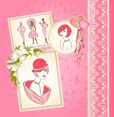 Vintage fashion clipart