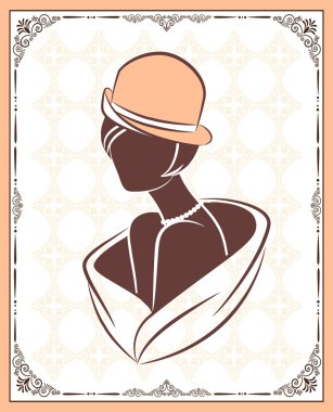 Vintage fashion girl clipart