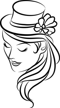 Vintage fashion girl clipart