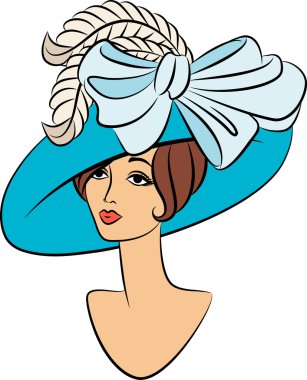 Vintage fashion girl clipart