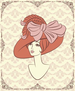 Vintage fashion girl clipart