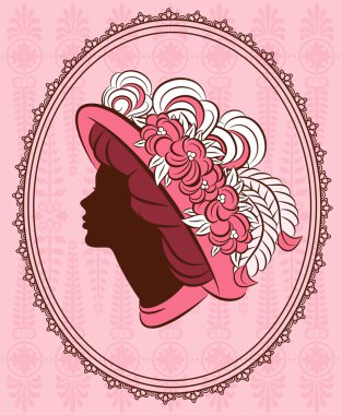 Vintage fashion girl clipart