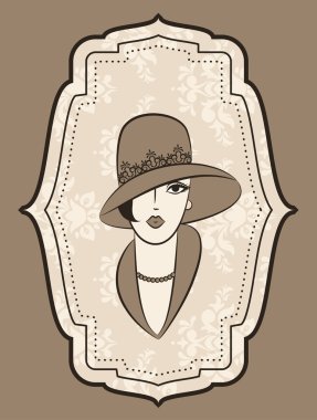 Vintage fashion girl clipart