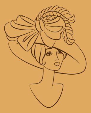 Vintage fashion girl clipart