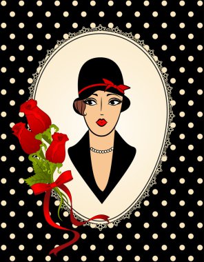 Vintage fashion girl clipart