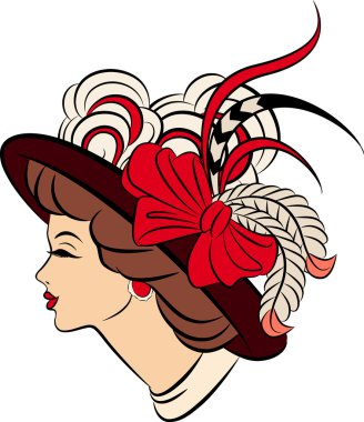 Vintage fashion girl clipart