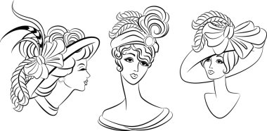 Vintage fashion girl clipart