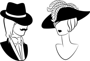 Vintage fashion clipart