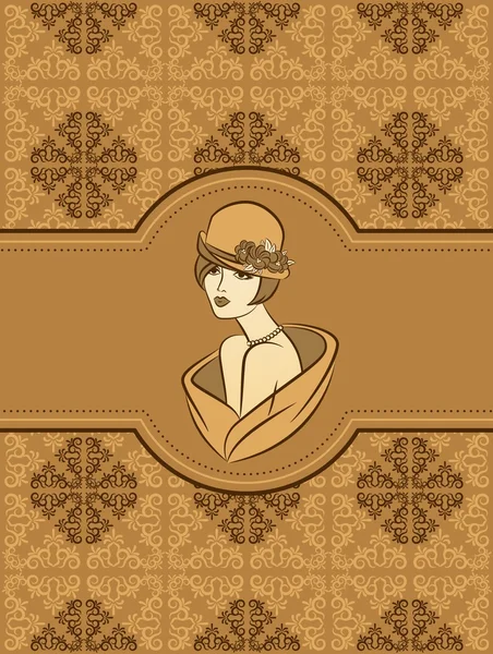 Винтажная девушка моды — стоковый вектор
