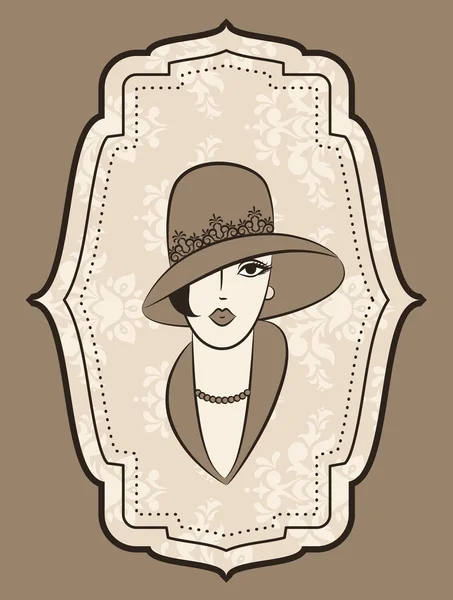 Vintage fashion girl — Stock Vector