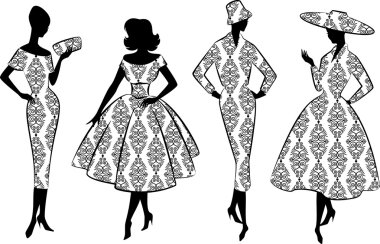 Vintage fashion clipart