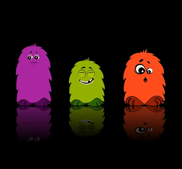 Drôle de petits monstres — Image vectorielle