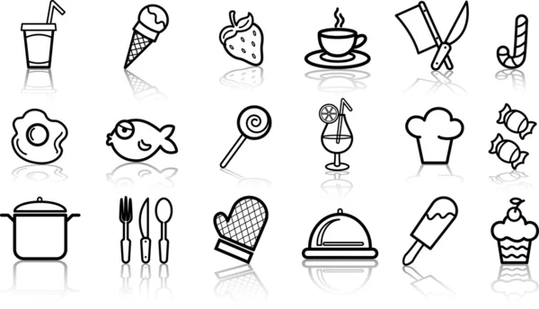 Set di icone alimentari — Vettoriale Stock