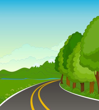 The landscape with road clipart