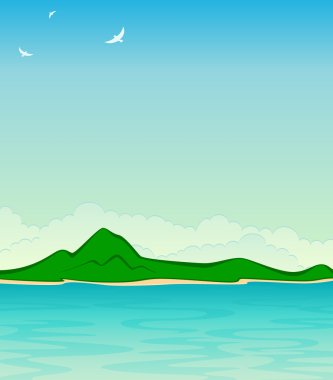 kuşlar ile küçük bir ada