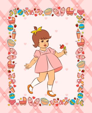 Vintage küçük çocuk çizgi film