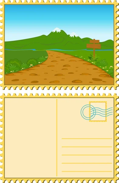 The landscape with road — Stock Vector