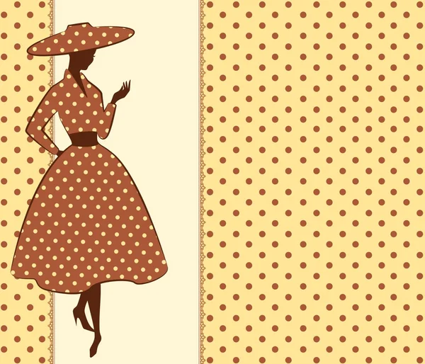 Vintage-Mode-Mädchen — Stockvektor