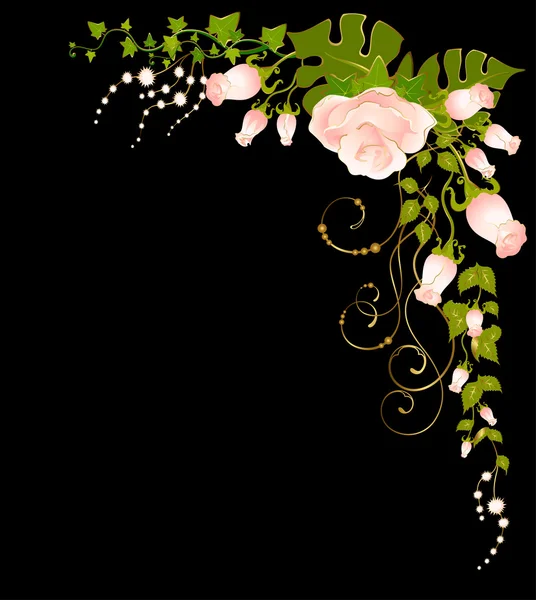 Krásná kytice z růží — Stockový vektor