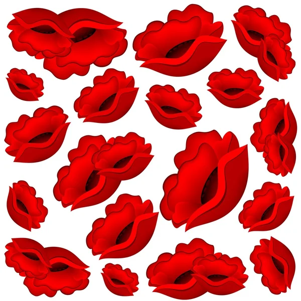 Mooie achtergrond van rode bloemen — Stockvector