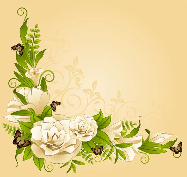 Fleurs sur fond — Image vectorielle