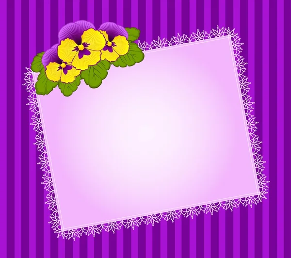 紫罗兰与花边背景上的装饰品。矢量 — 图库矢量图片