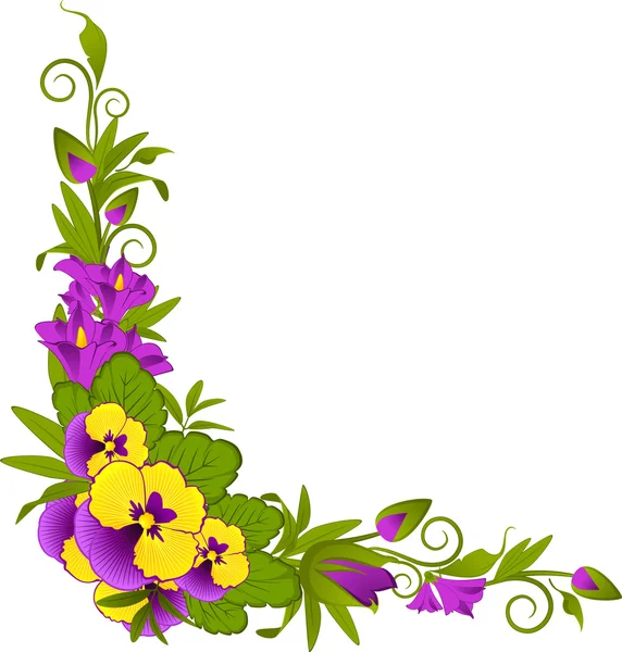 Violetas com ornamentos em renda no fundo. Vetor — Vetor de Stock