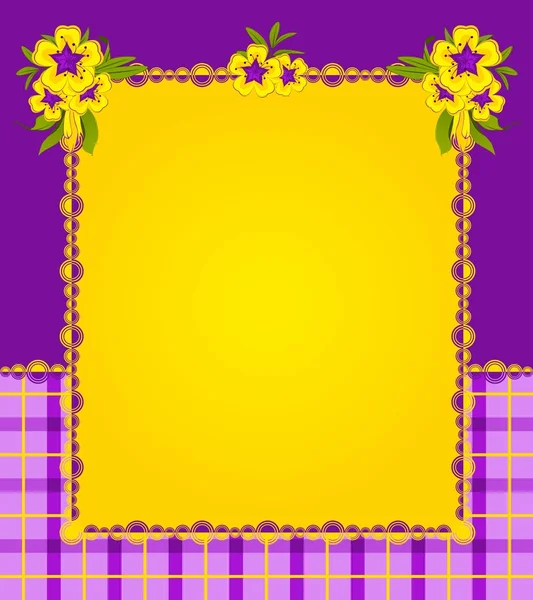 Violettes avec des ornements en dentelle sur fond. Vecteur — Image vectorielle