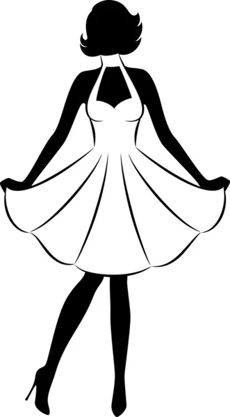 Vintage silhouette Girl . — Stock Fotó