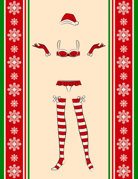 Weihnachten Unterwäsche auf Ornament Hintergrund. — Stockfoto