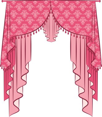 The vintage arch with curtain. clipart