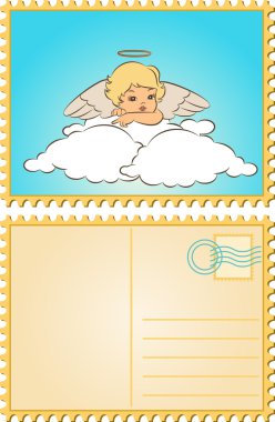 Beautiful baby angel with wings. clipart