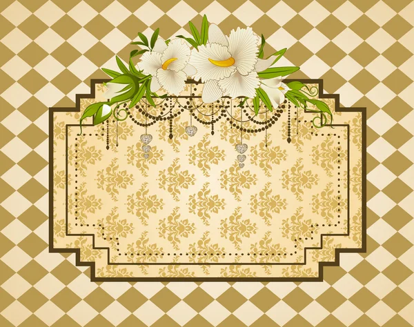 Flores con tapices ornamentales — Vector de stock