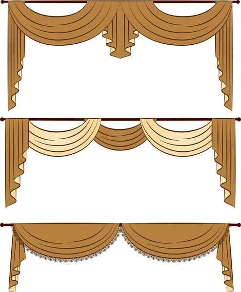 Ročník interiér s oponou — Stockový vektor