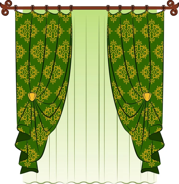 El arco vintage con cortina . — Archivo Imágenes Vectoriales